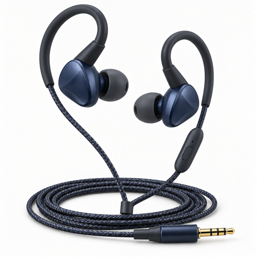 Secure-Hook Wired In-Ear Earphones