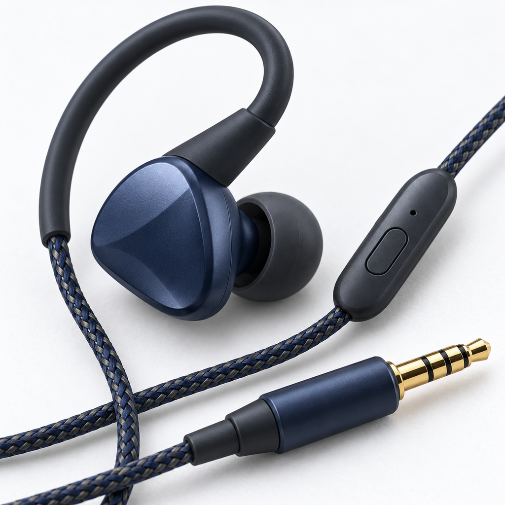 Secure-Hook Wired In-Ear Earphones