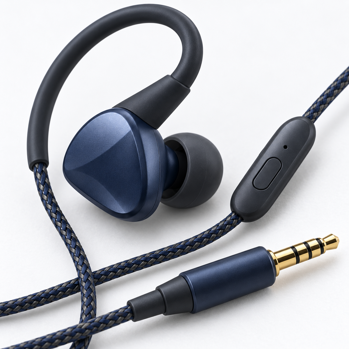 Secure-Hook Wired In-Ear Earphones
