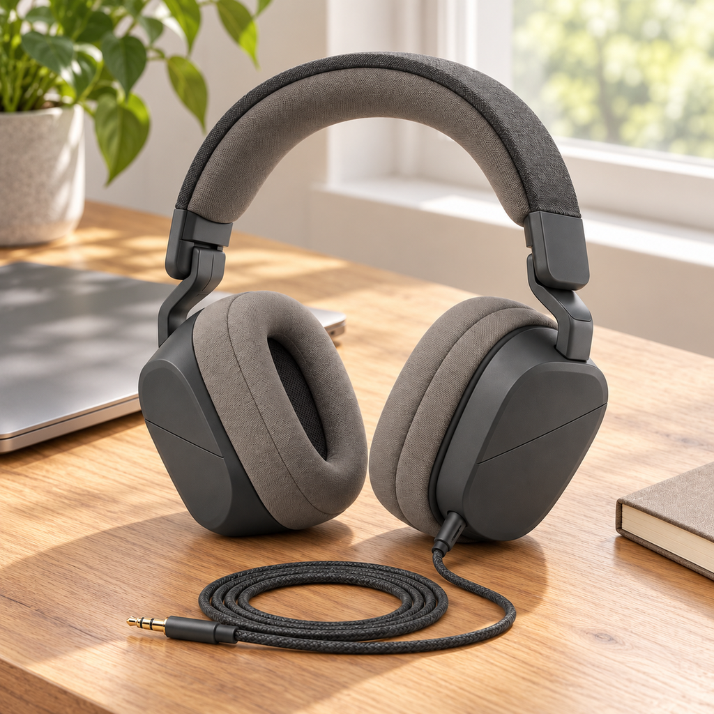 Fold-Flat Over-Ear Wired Headphones